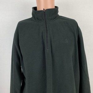 The North Face Mens Quarter Zip Pullover Fleece Sweatshirt Size L Black